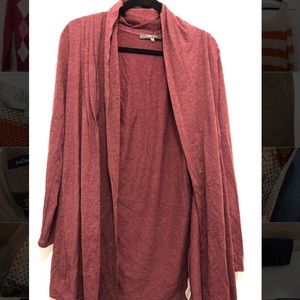 Faded crimson open front sweater